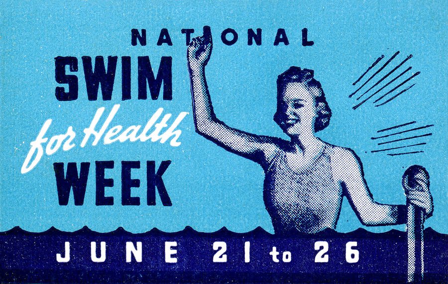 1935 Swim for Health Poster Painting by Historic Image