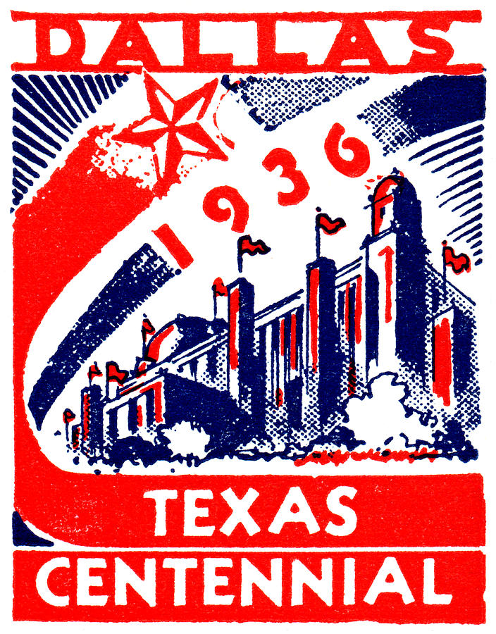1936 Dallas Texas Centennial Poster Painting by Historic Image