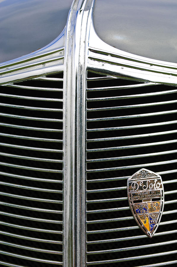 1936 Desoto Airstream Grille Emblem Photograph by Jill Reger