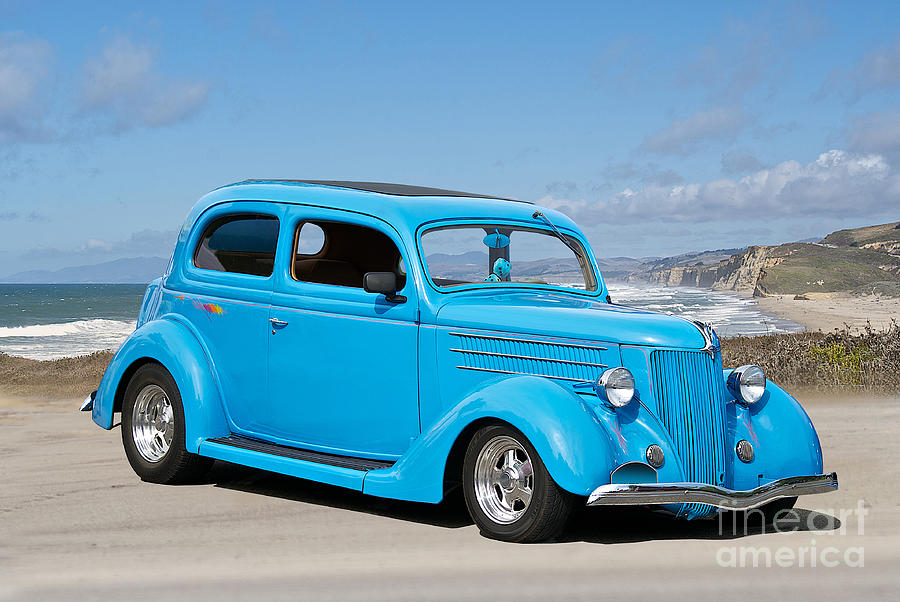 1936 Ford Tudor at Shoreline Photograph by Dave Koontz - Fine Art America