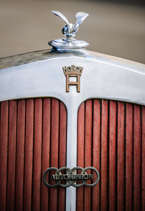 1936 Horch 853 Cabriolet Grille Emblem - Hood Ornament - 0375c Photograph by Jill Reger