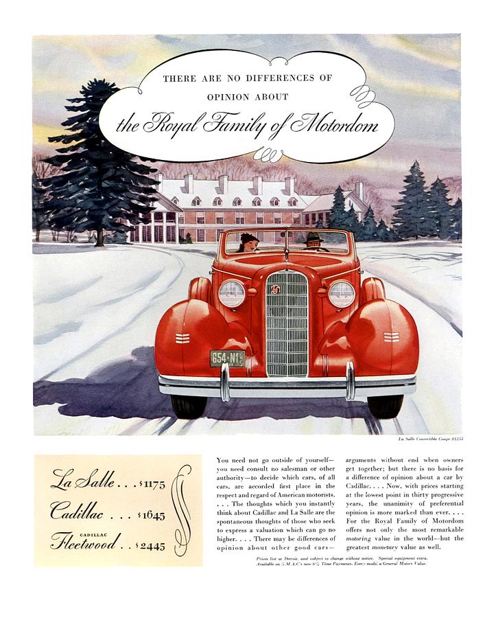 1936 - LaSalle Convertible Automobile Advertisement - Color Digital Art by John Madison