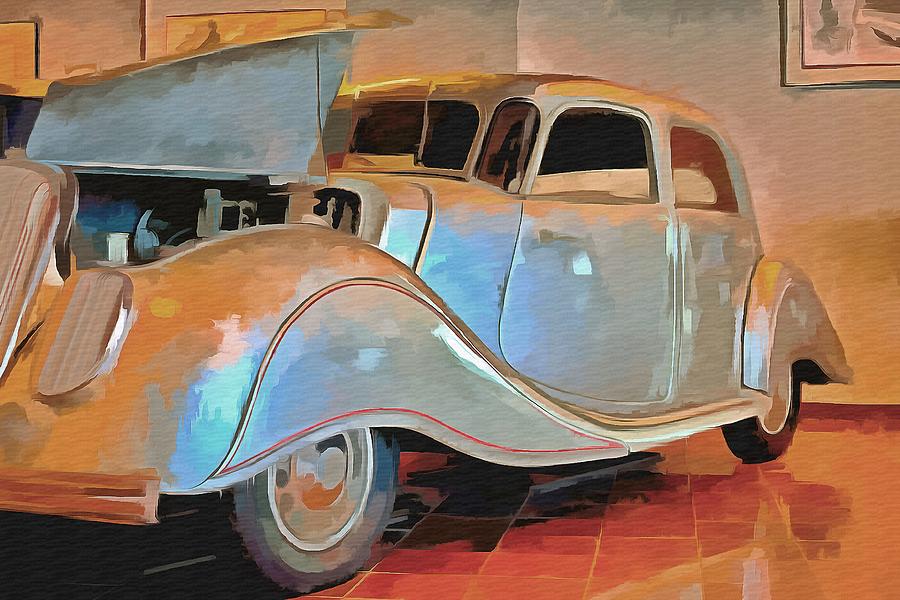 Transportation Painting - 1936 Panhard Dynamic by L Wright