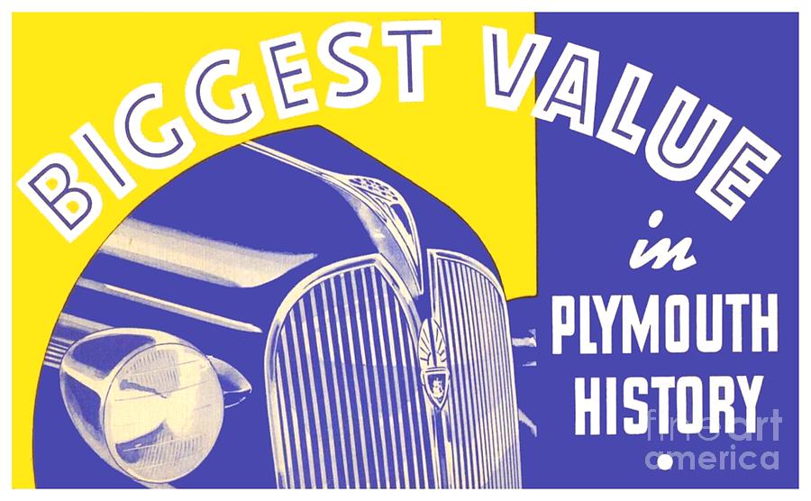 1937 - Plymouth Automobile Advertisement - Color Digital Art by John Madison