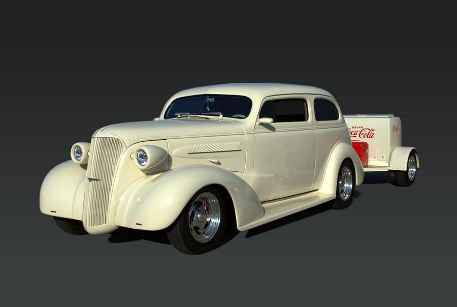 1937 Chevrolet Sedan Hot Rod with Trailer Photograph by Tim McCullough