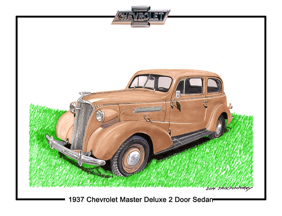 1937 Chevy Master Deluxe 2 Dr Sedan Painting by Jack Pumphrey