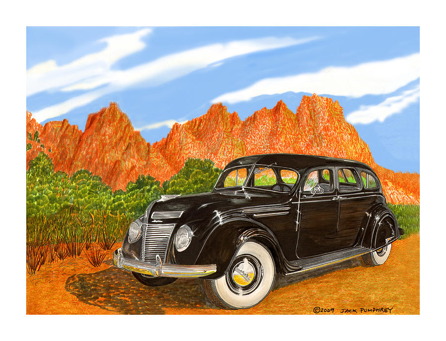 Tachometer Painting - 1937 Chrysler Airfow by Jack Pumphrey