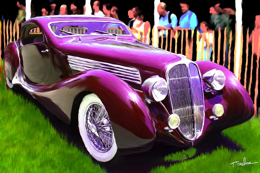 1937 Delahaye 135 MS by Figoni and Falaschi Digital Art by Tom Sachse