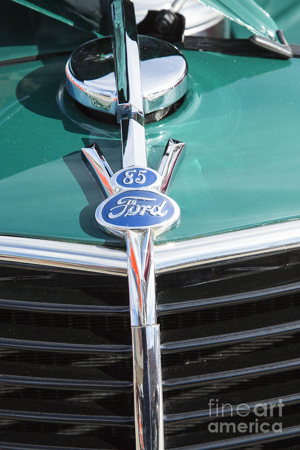 1937 Ford Pickup Truck Classic Car Emblem Photograph in Color 33 Photograph by M K Miller