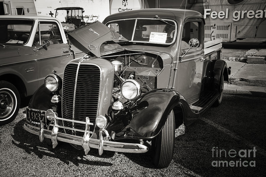 1937 Ford Pickup Truck Classic Car Photograph in Sepia 3308.01 Photograph by M K Miller