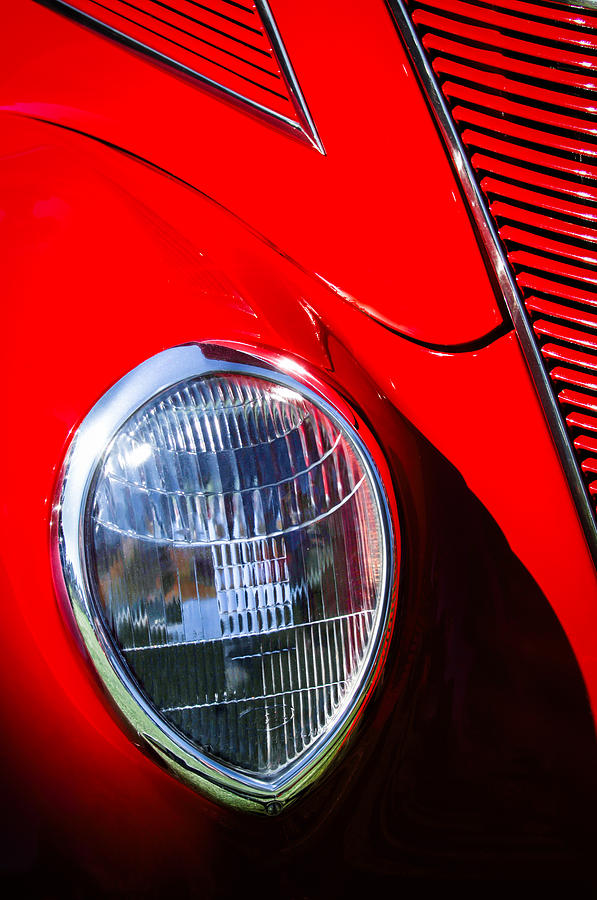 1937 Ford Tudor Headlight Photograph by Jill Reger