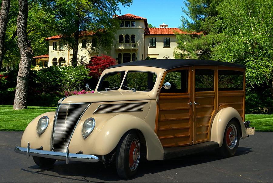 1937 Ford Woody Station Wagon Photograph by Tim McCullough