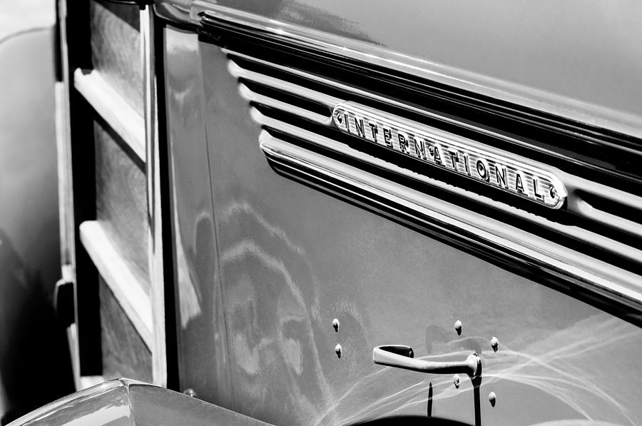 1937 International D-2 Station Wagon Side Emblem Photograph by Jill Reger