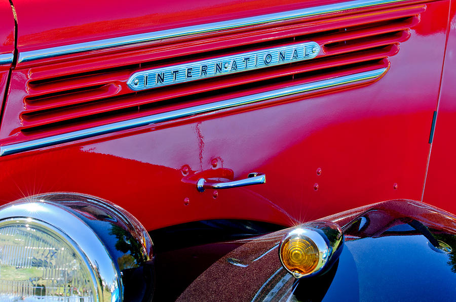 1937 International D2 Pickup Truck Side Emblem Photograph by Jill Reger