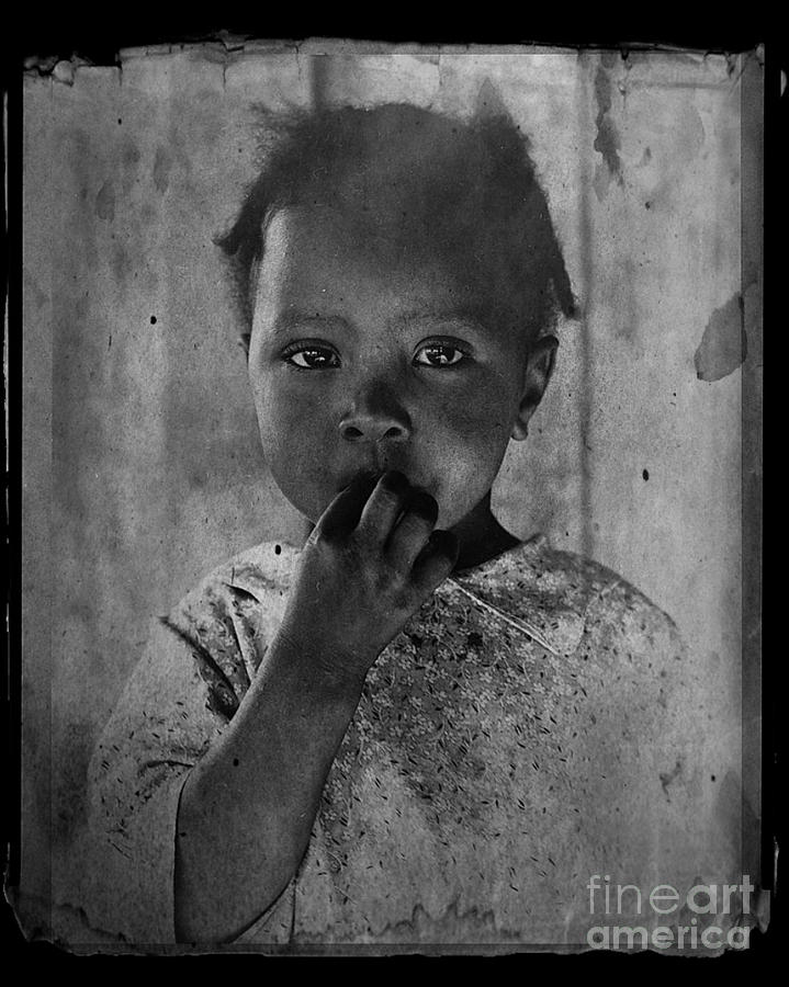 Portrait Photograph - 1937 Portrait Child of Tenant Farmer by Audreen Gieger