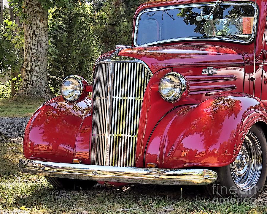 1937 Red Chevy  Truck Photograph by Janice Drew