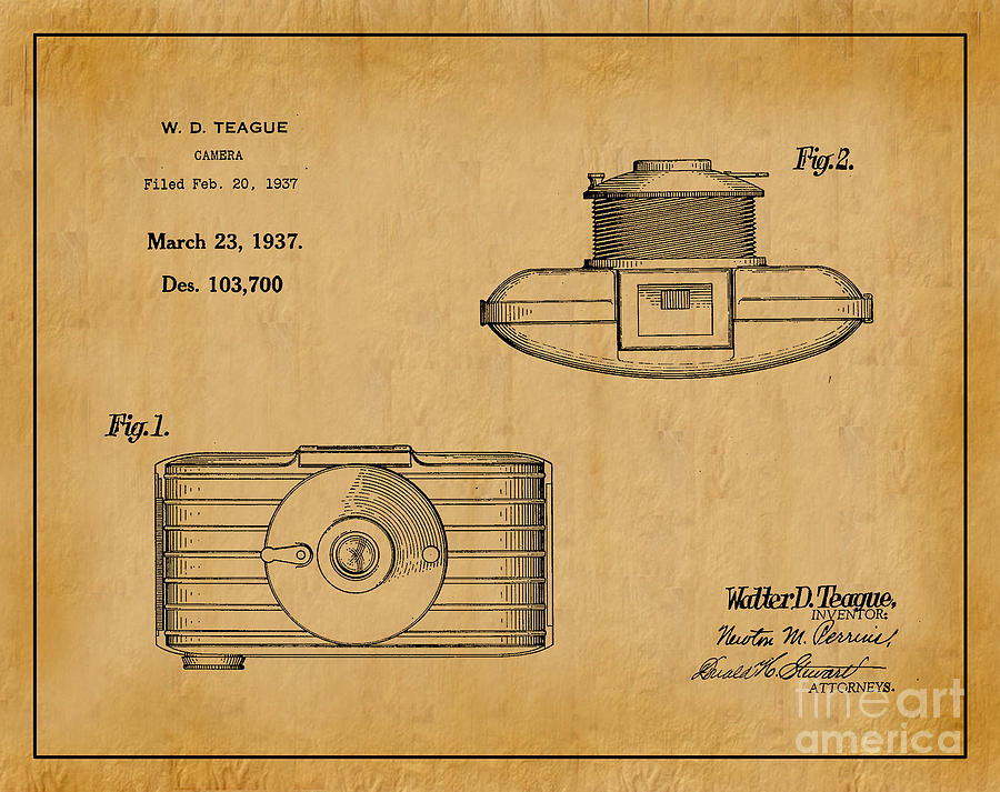 1937 Walter D Teague Camera Patent Art 1 Digital Art By Nishanth