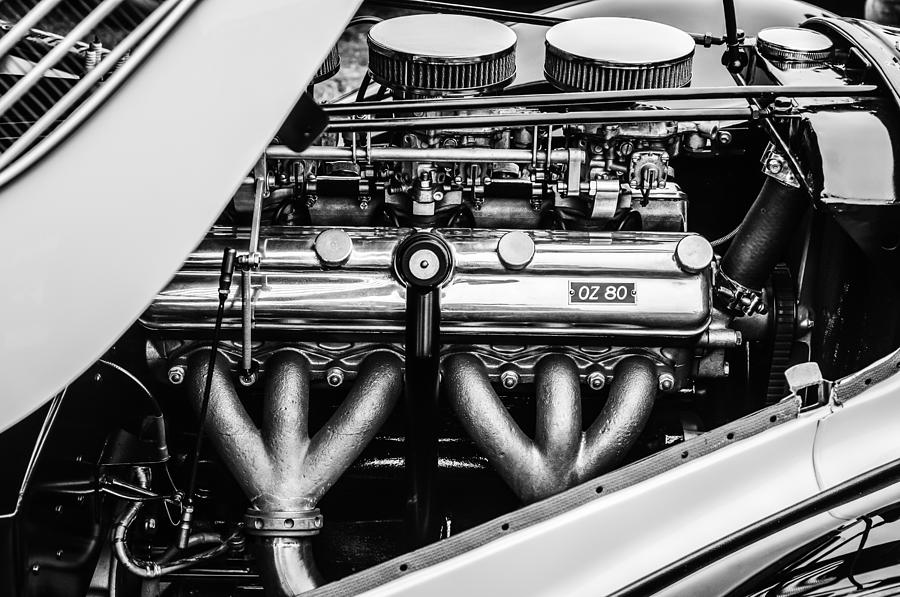 1938 BMW 327-8 Cabriolet Engine -1513bw Photograph by Jill Reger