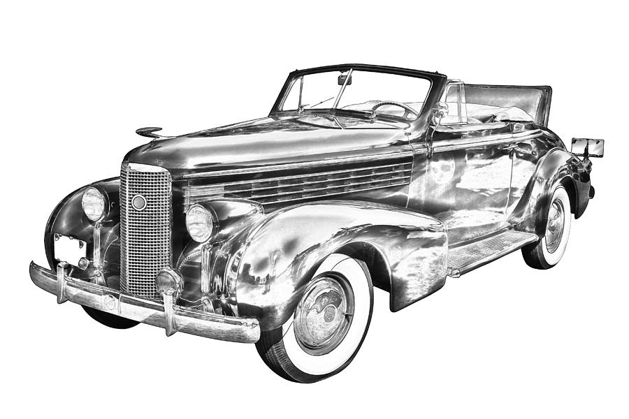 1938 Cadillac Lasalle Illustration Photograph by Keith Webber Jr