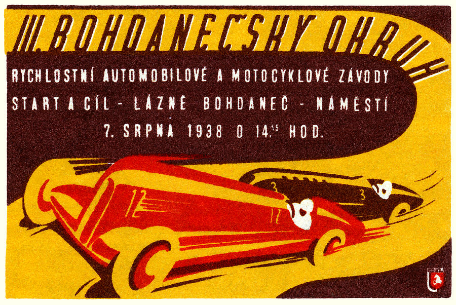 1938 Czech Motor Racing Painting by Historic Image