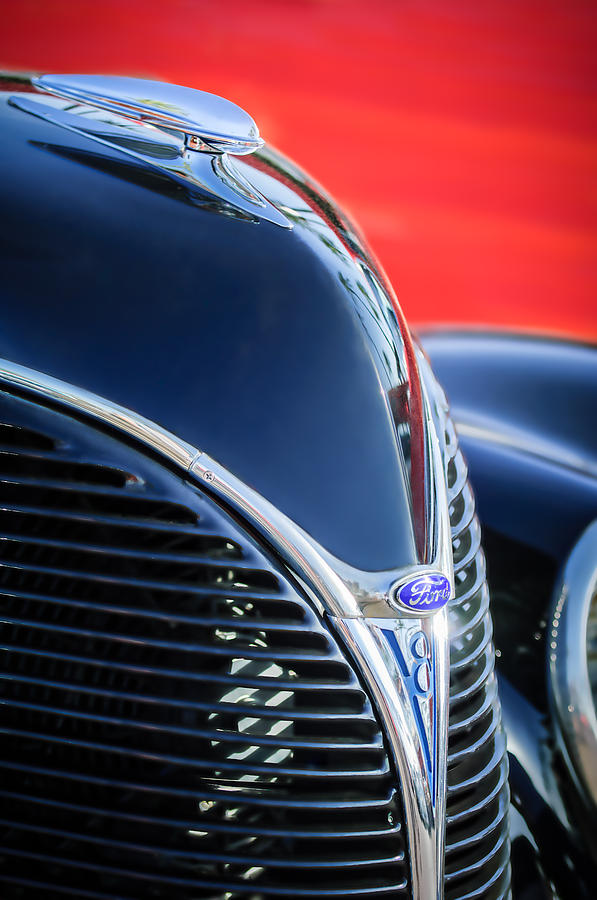 1938 Ford Hood Ornament - Grille Emblem -0089c Photograph by Jill Reger