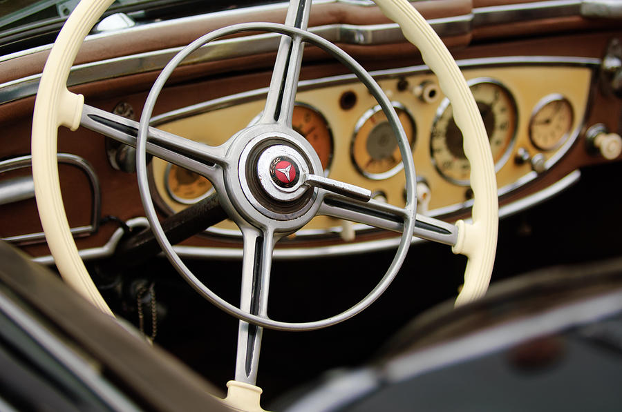 1938 Mercedes-Benz 540K Special Roadster  Steering Wheel Photograph by Jill Reger