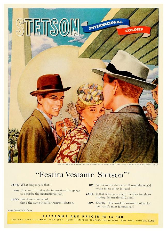 1939 - Stetson Hat Advertisement - Color Digital Art by John Madison
