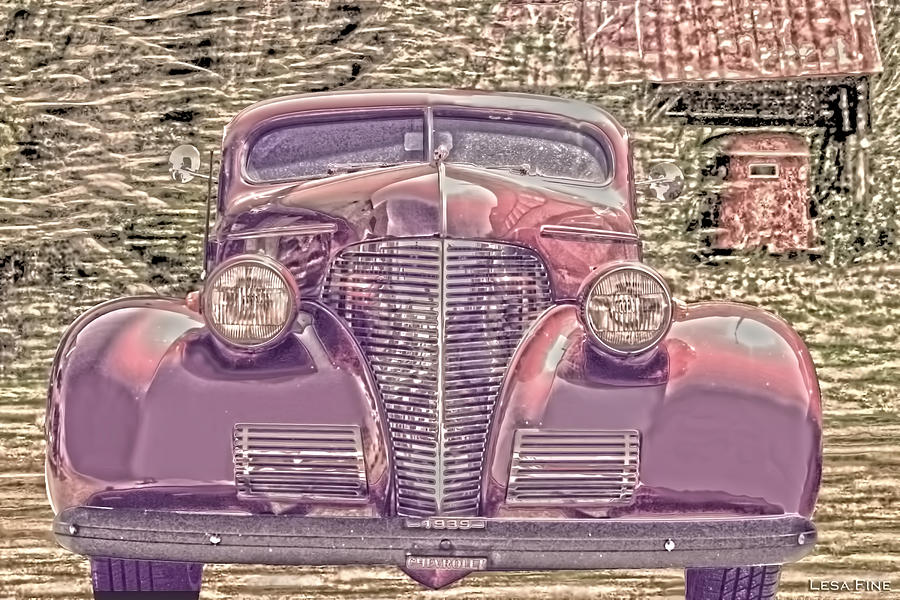 1939 Chevy Immenent Front Color Mixed Media by Lesa Fine