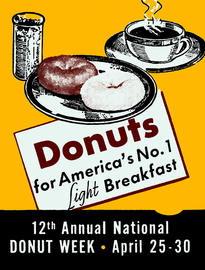 Vintage Painting - 1940 Donut Poster by Historic Image