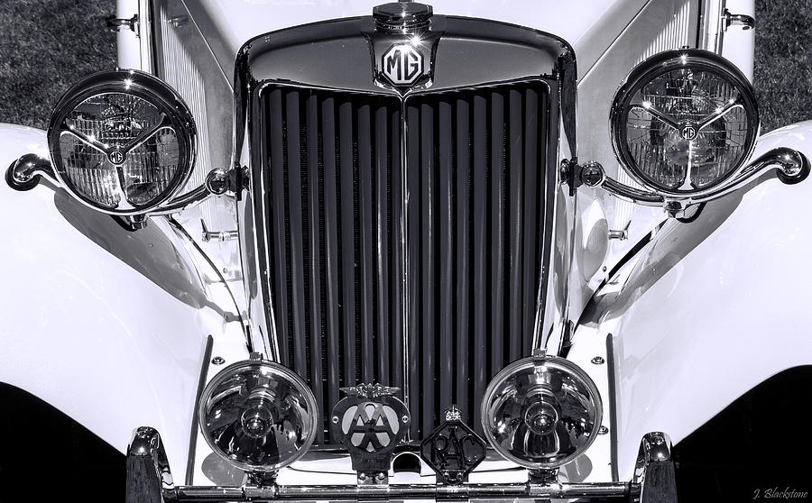 1939 MG Classic in Black and White Photograph by Jordan Blackstone