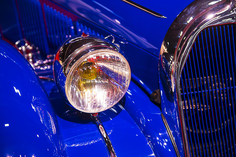 Car Photograph - 1939 Talbot-Lago Blue Coupe by Garry Gay