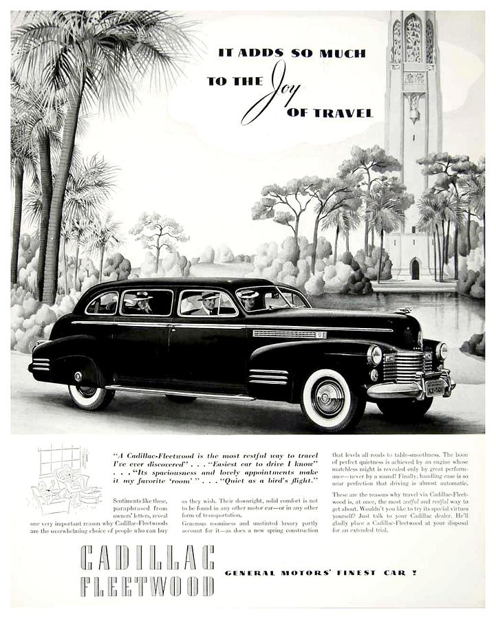 1940 - Cadillac Fleetwood Limousine Advertisement Digital Art by John Madison