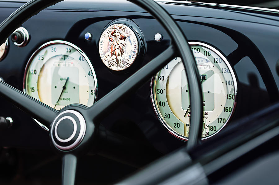1940 Alfa Romeo 6C 2500 SS Graber Cabriolet Steering Wheel - Guages Photograph by Jill Reger