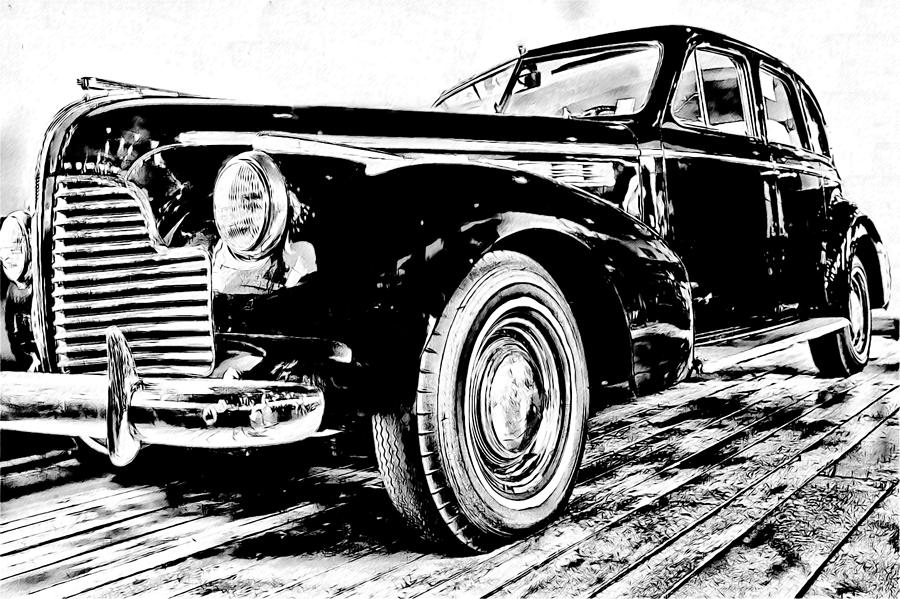 1940 Buick Century Drawing by John Haldane