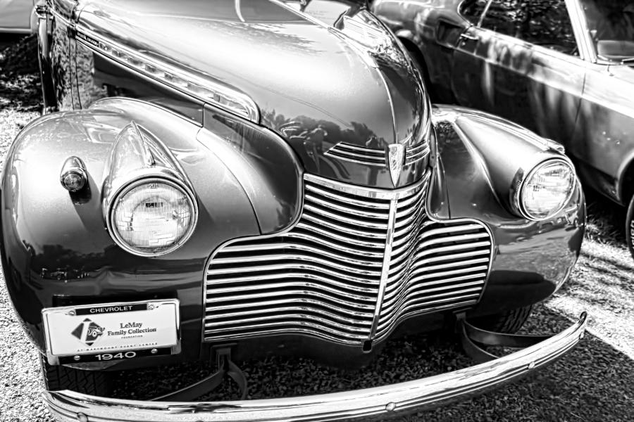 Transportation Photograph - 1940 Chevy Grill by Cathy Anderson