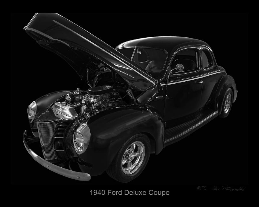 Black And White Photograph - 1940 Ford Deluxe by Flees Photos