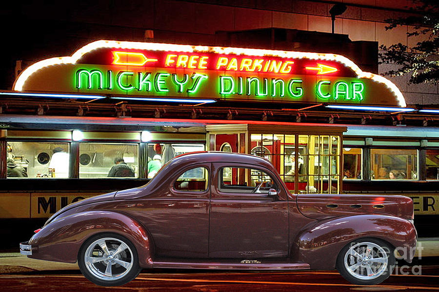 1940 Ford Deluxe Coupe At Mickeys Dinner Photograph