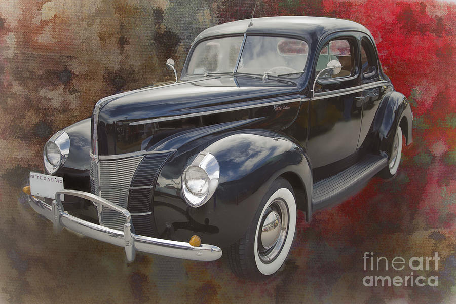 1940 Ford Deluxe photograph of Classic car painting in color 319 Painting by M K Miller
