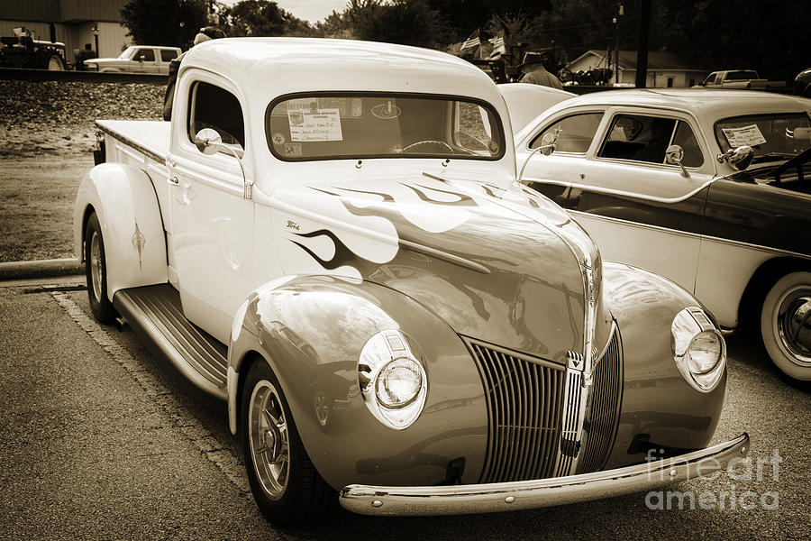 1940 Ford Pickup Truck Car or Automobile in Sepia  3137.01 Photograph by M K Miller