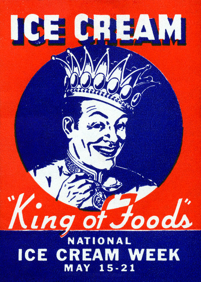 1940 Ice Cream King of Foods Painting by Historic Image