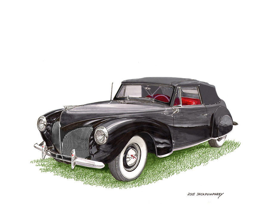  Lincoln Zephyr Cabriolet Painting by Jack Pumphrey