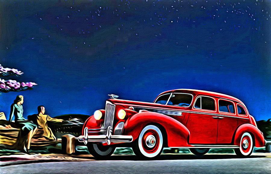 1940 Packard Super 8 One Sixty Touring Sedan Ad Painting by Florian Rodarte