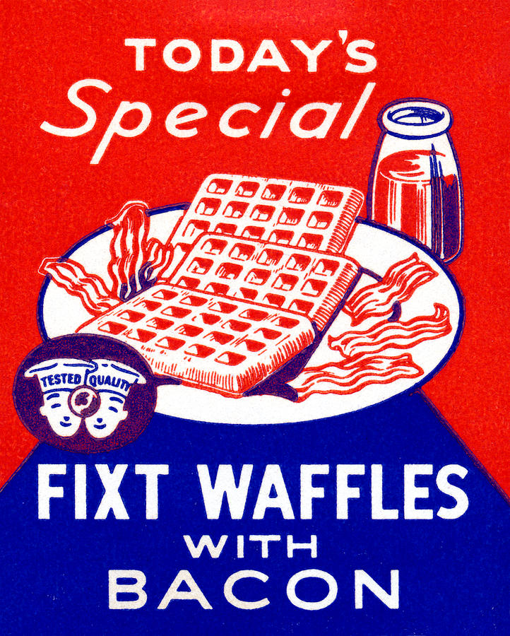 1940 Waffles with Bacon Painting by Historic Image