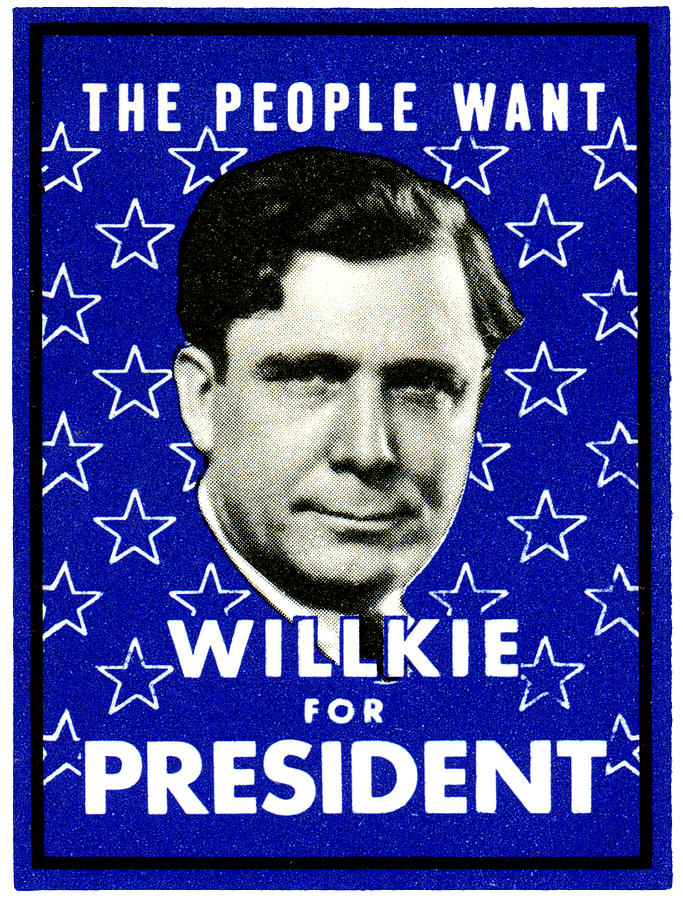 1940 Willkie For President Painting by Historic Image