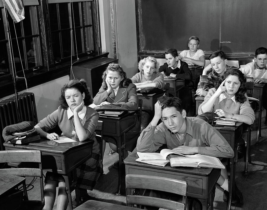 1940s 1950s High School Classroom Photograph by Vintage Images | Pixels