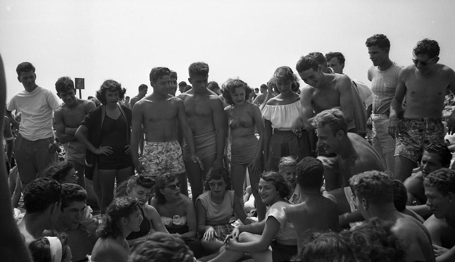Beach Photograph - 1940s Beach Party by Vintage
