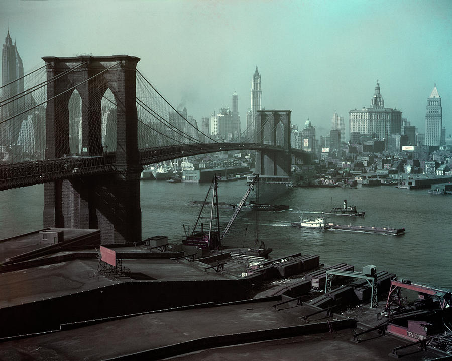 Vintage New York Brooklyn Bridge