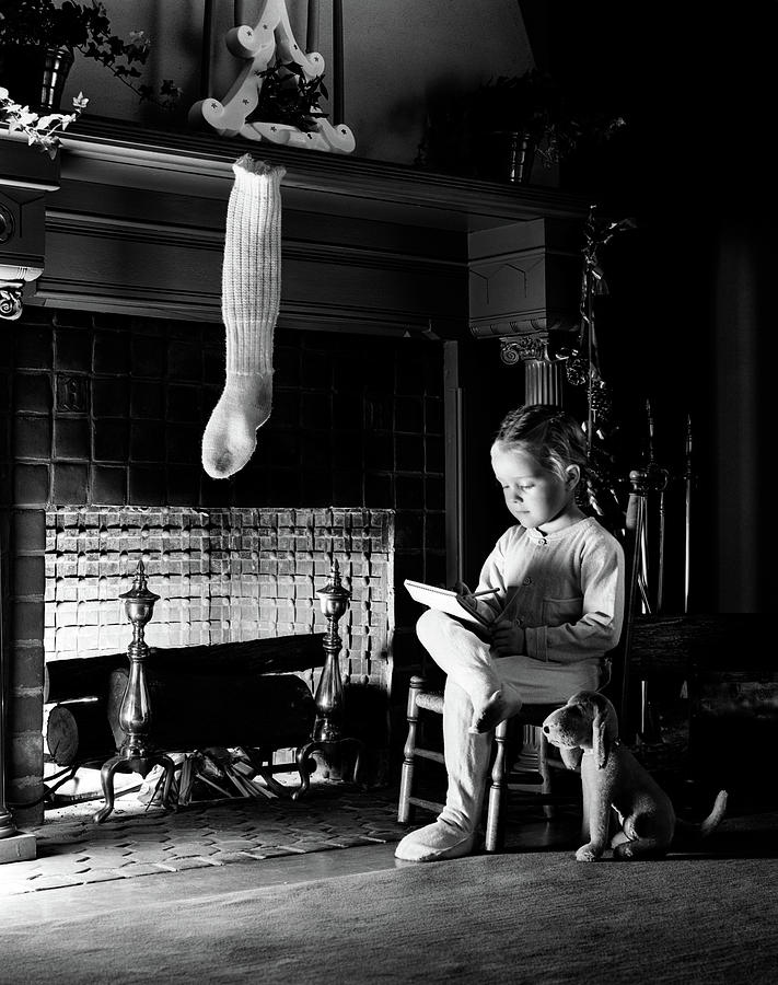 1940s Little Girl Sitting Photograph by Animal Images - Fine Art America