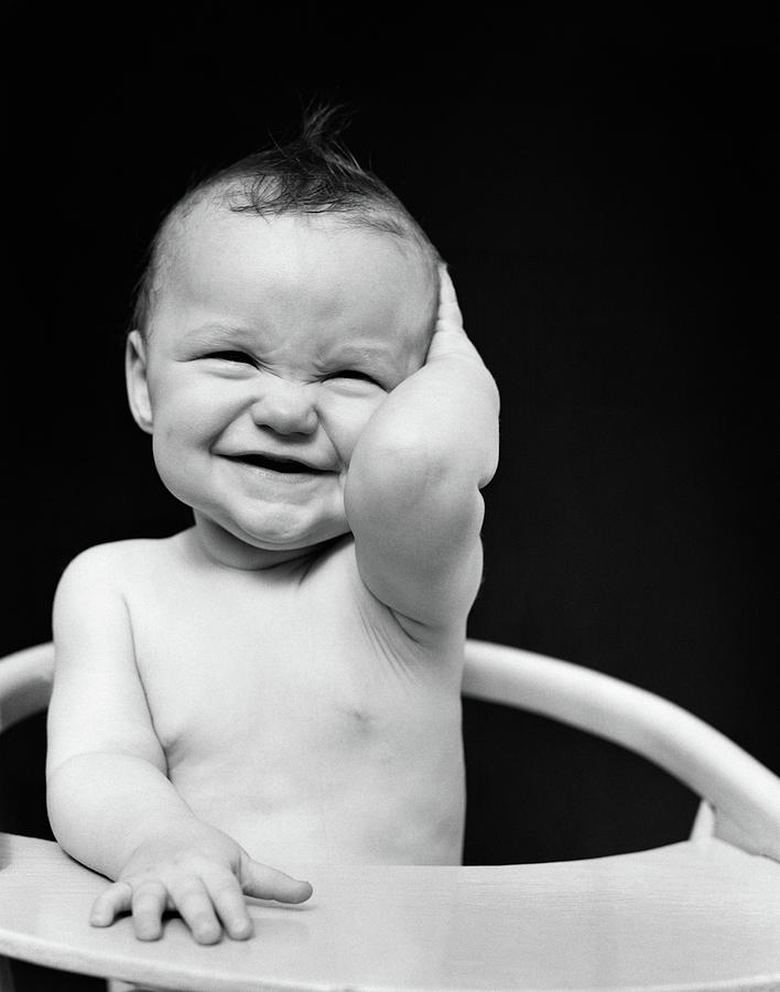 1940s Portrait Of Baby Smiling Holding Photograph by Vintage Images ...