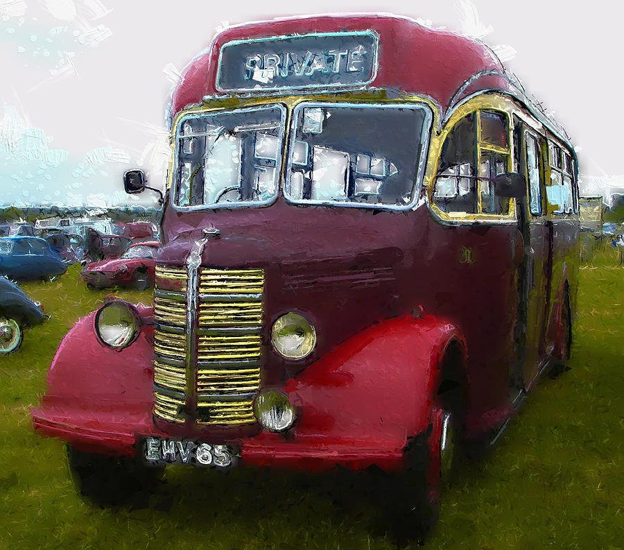 1940s Red Bus Photograph by John Colley